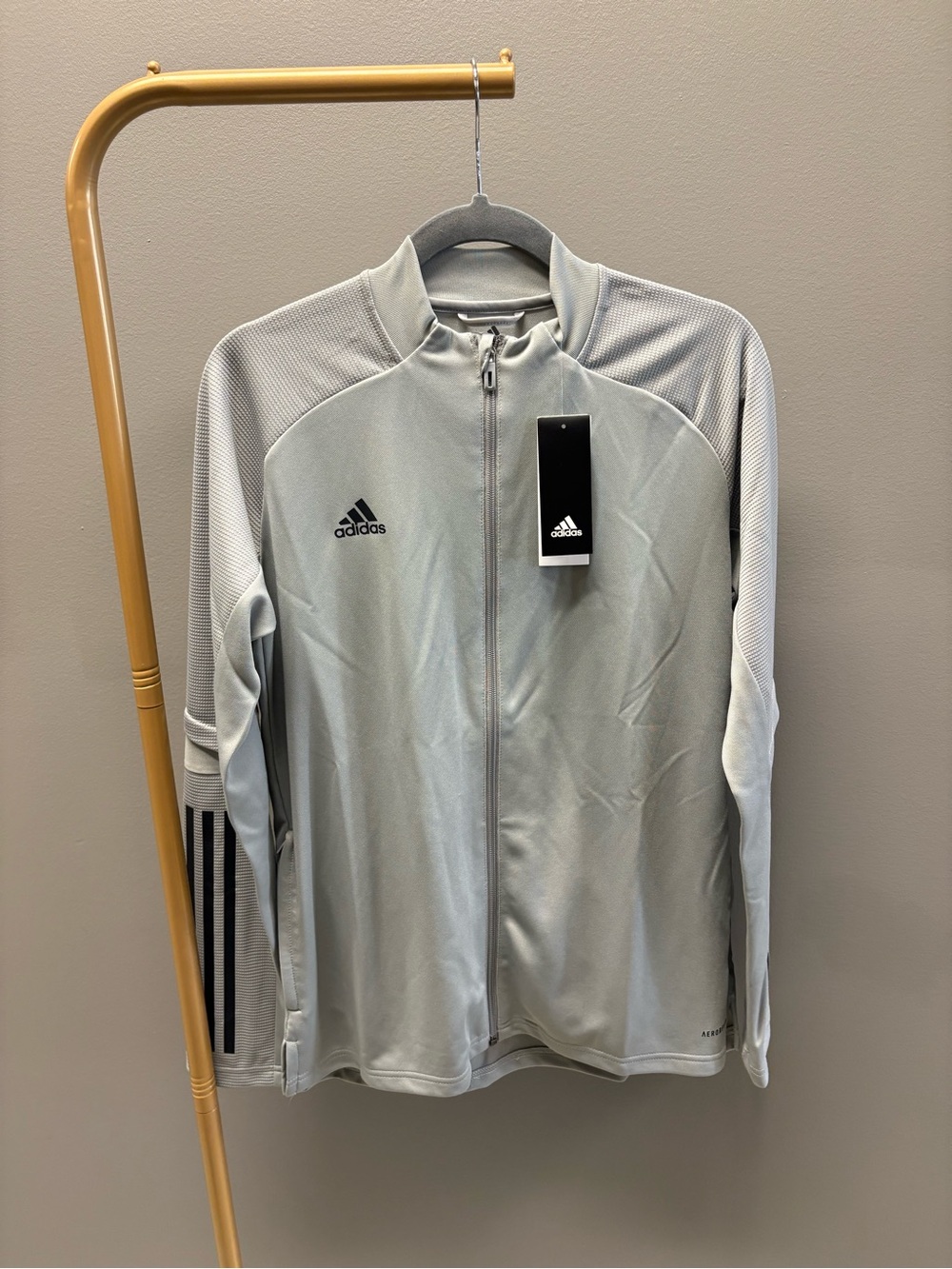 adidas Light Gray Full-Zip Performance Jacket
